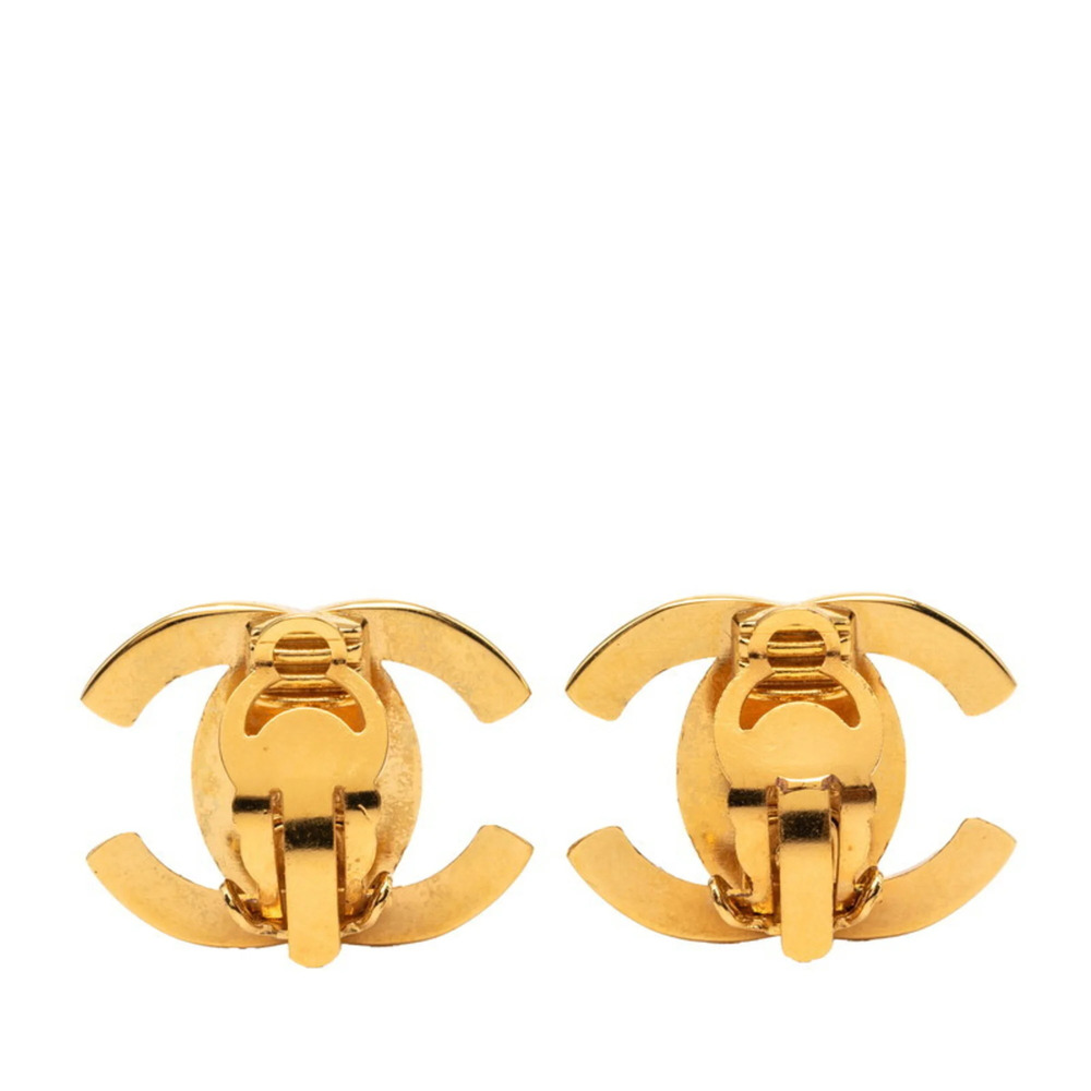 CHANEL Vintage Gold Logo Earrings - Picture 2 of 4